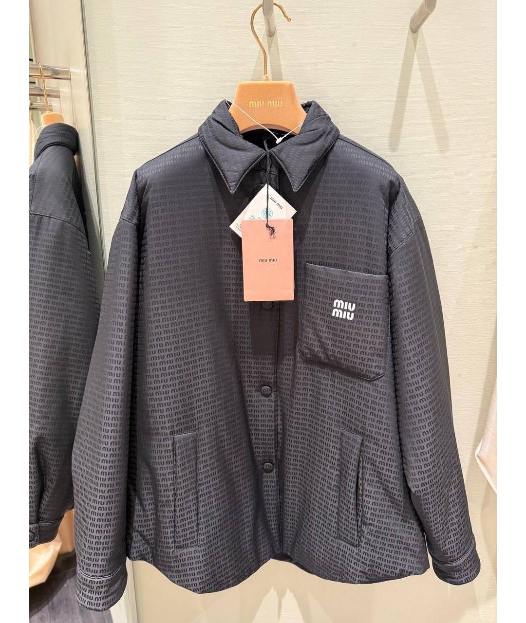 MIU MIU Черный полиэстеровый пуховик, фото 2