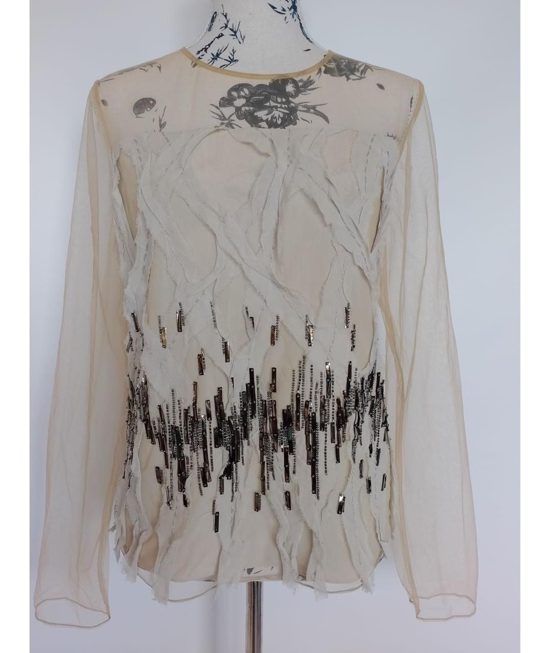 MAX MARA Бежевая полиамидовая блузы, фото 5
