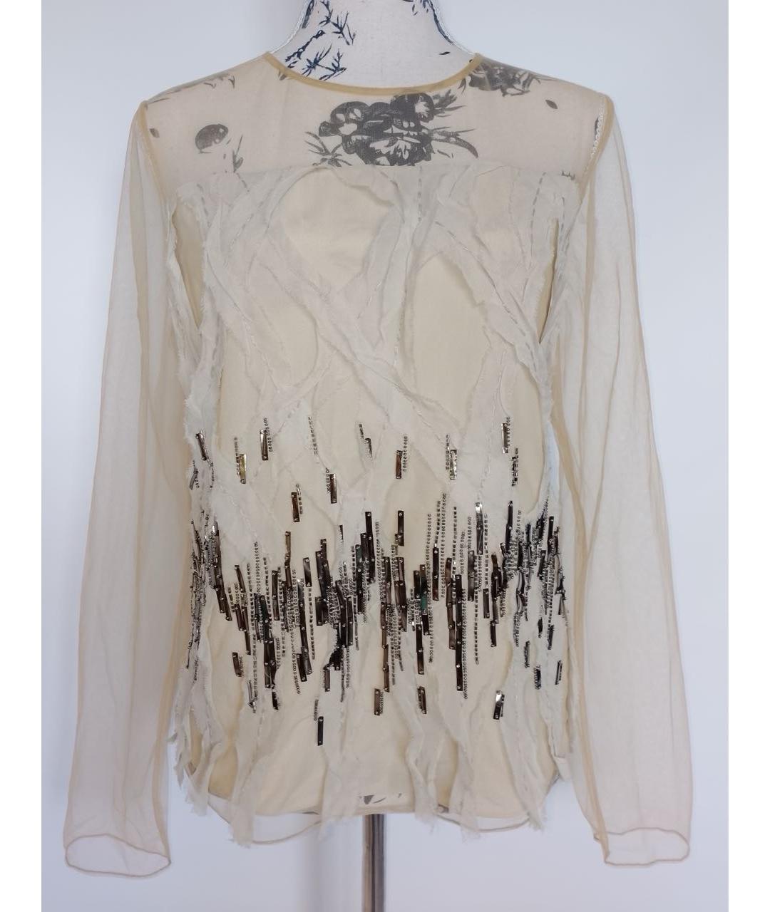 MAX MARA Бежевая полиамидовая блузы, фото 8