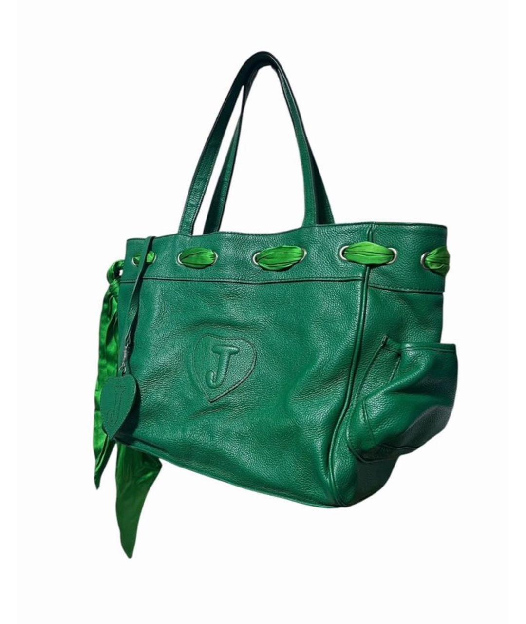JUICY COUTURE Зеленая кожаная сумка тоут, фото 2