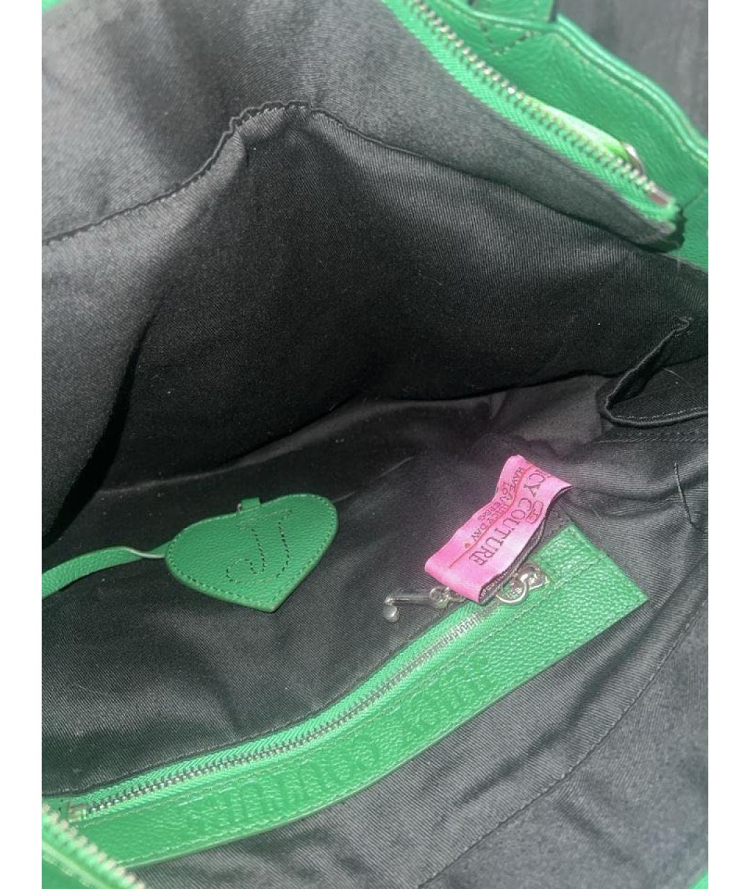 JUICY COUTURE Зеленая кожаная сумка тоут, фото 5