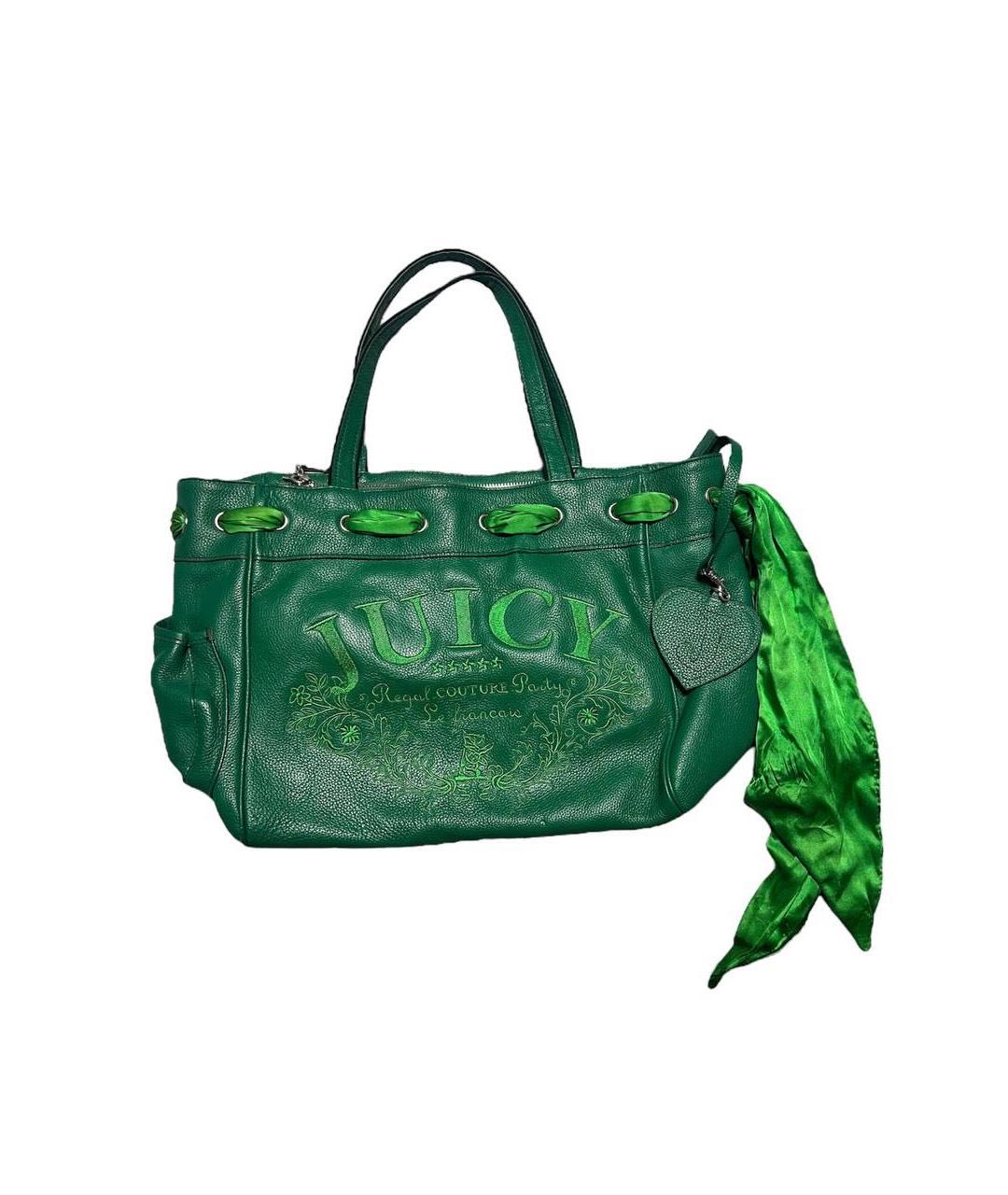 JUICY COUTURE Зеленая кожаная сумка тоут, фото 3