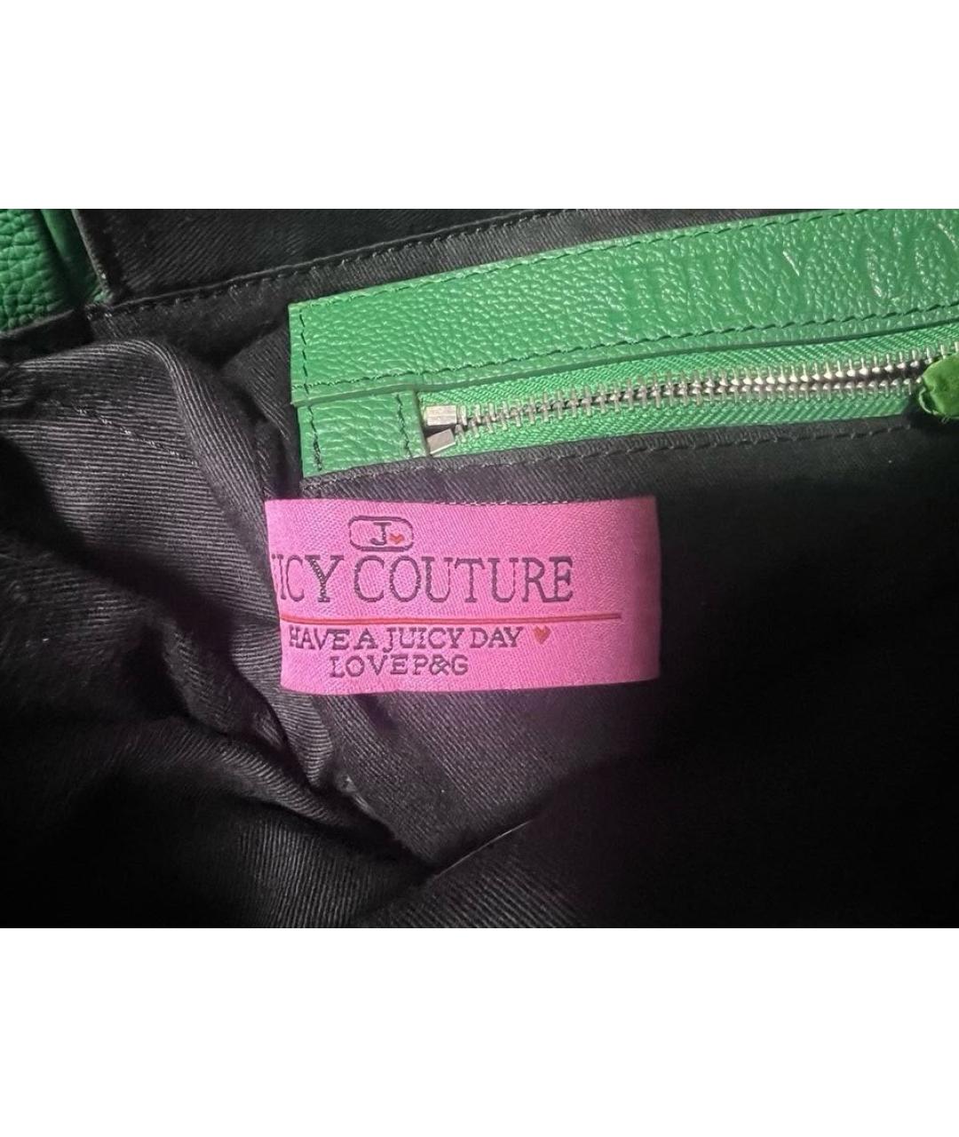 JUICY COUTURE Зеленая кожаная сумка тоут, фото 6