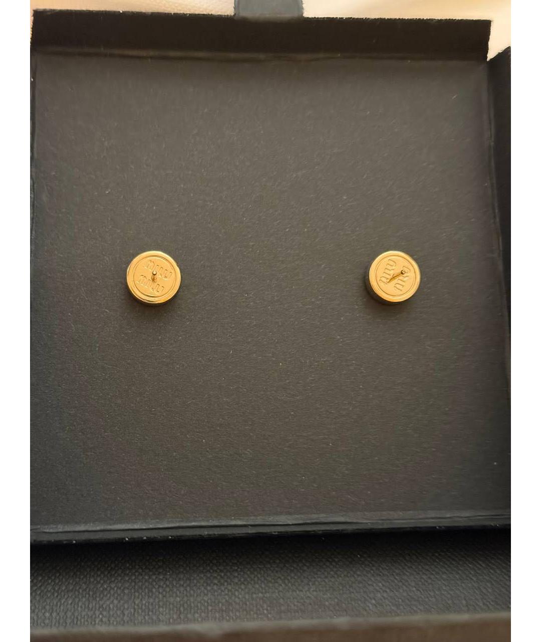 MIU MIU Коричневые металлические серьги, фото 3