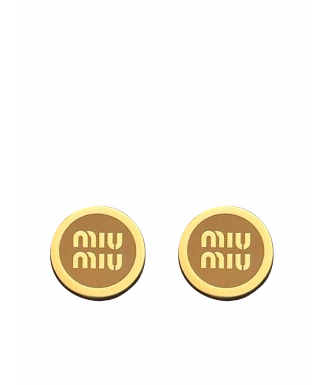 MIU MIU Коричневые металлические серьги, фото 1
