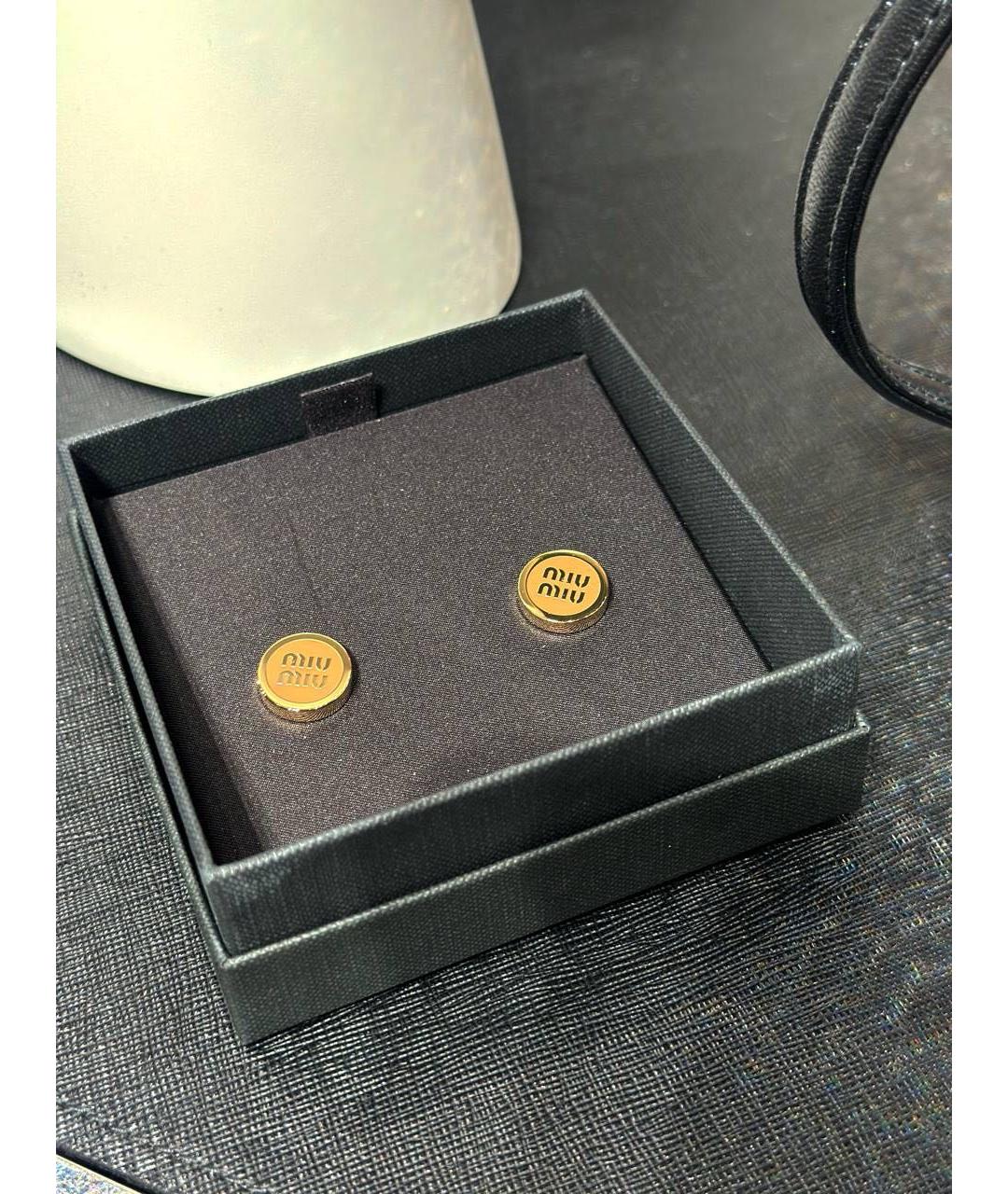 MIU MIU Коричневые металлические серьги, фото 4