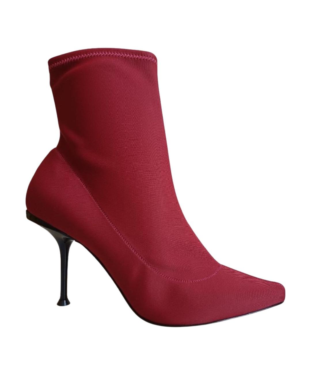 SERGIO ROSSI Красные текстильные ботильоны, фото 1