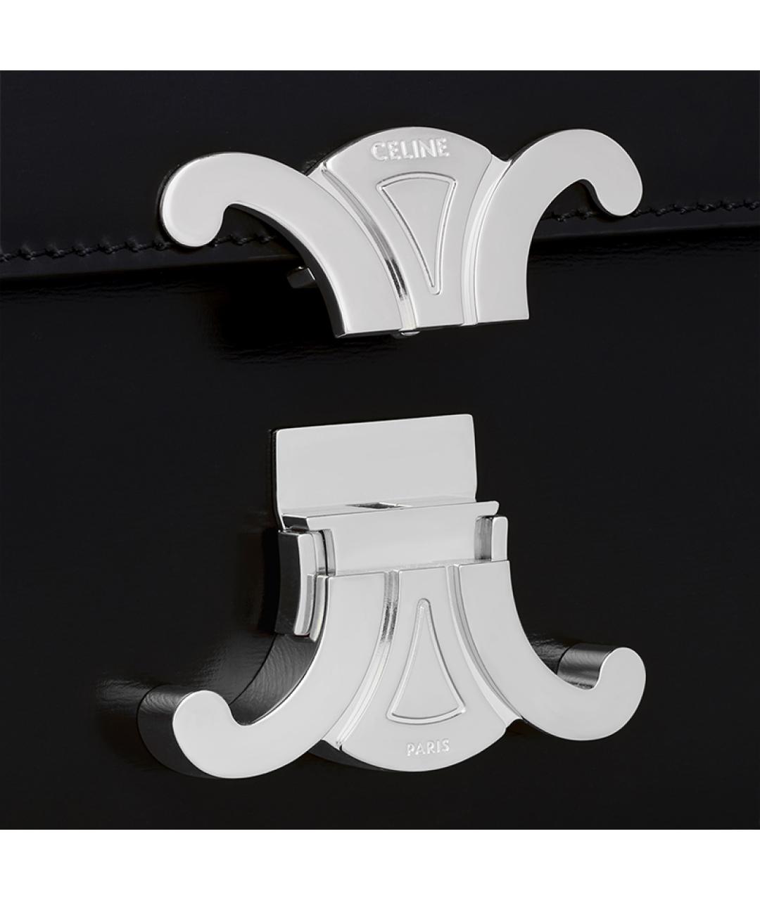 CELINE Черная кожаная сумка через плечо, фото 5