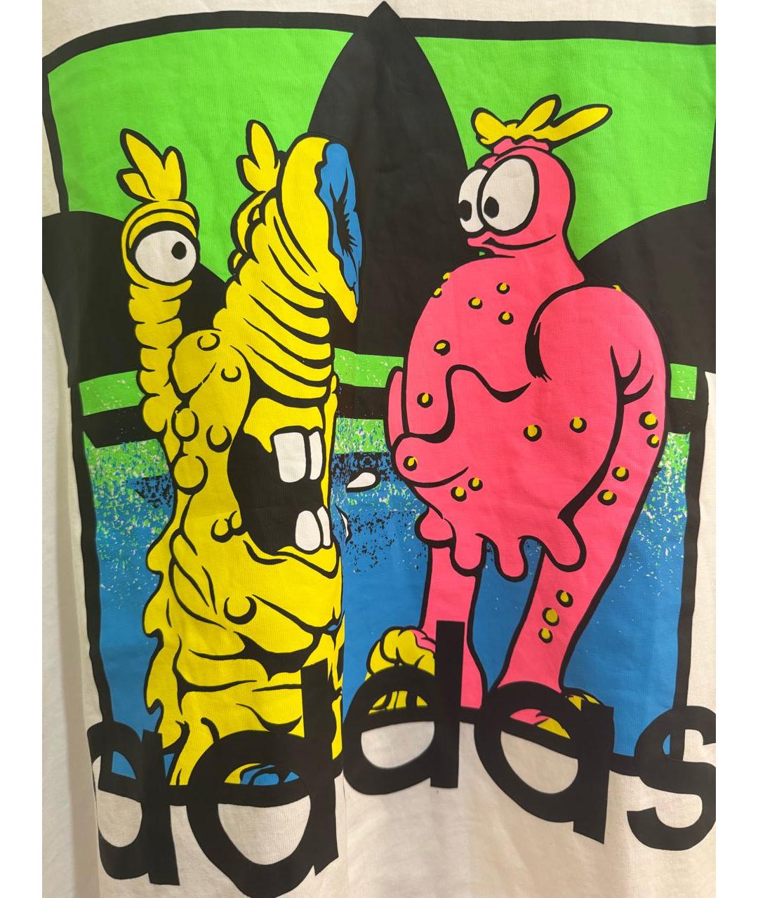 ADIDAS Белая хлопковая футболка, фото 4