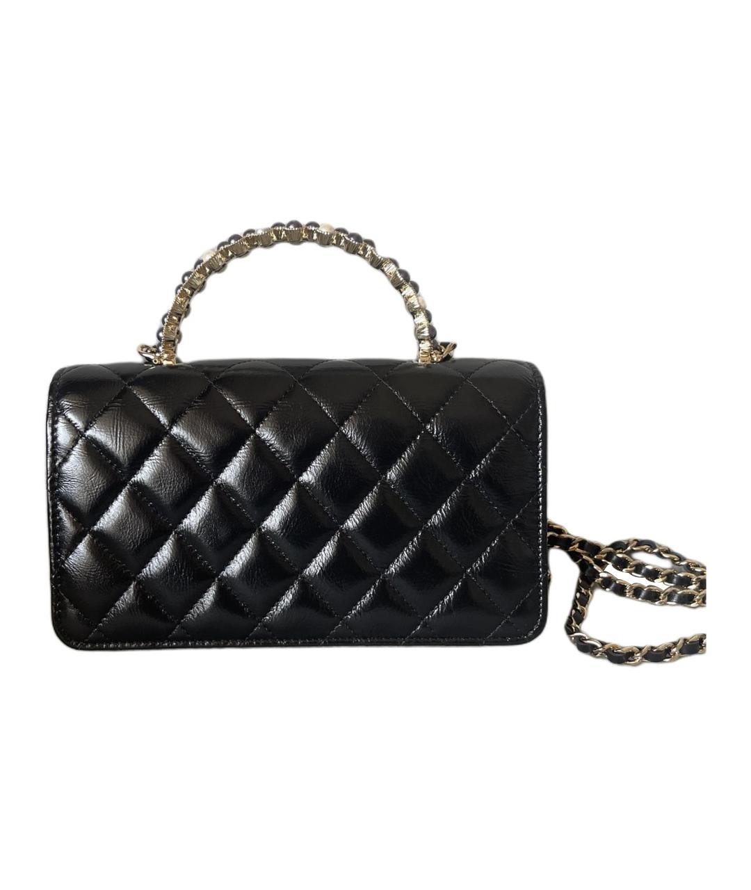 CHANEL Черная кожаная сумка через плечо, фото 3