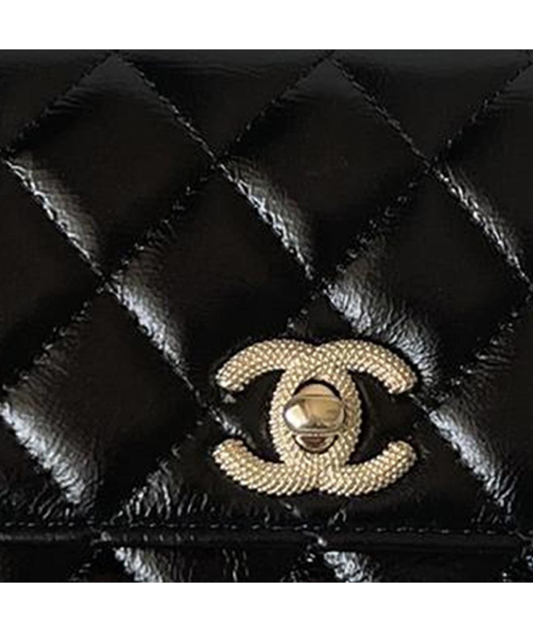 CHANEL Черная кожаная сумка через плечо, фото 5