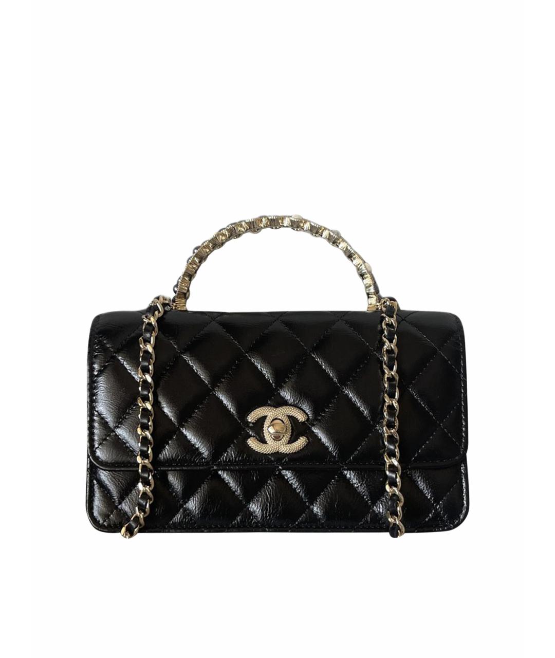 CHANEL Черная кожаная сумка через плечо, фото 1