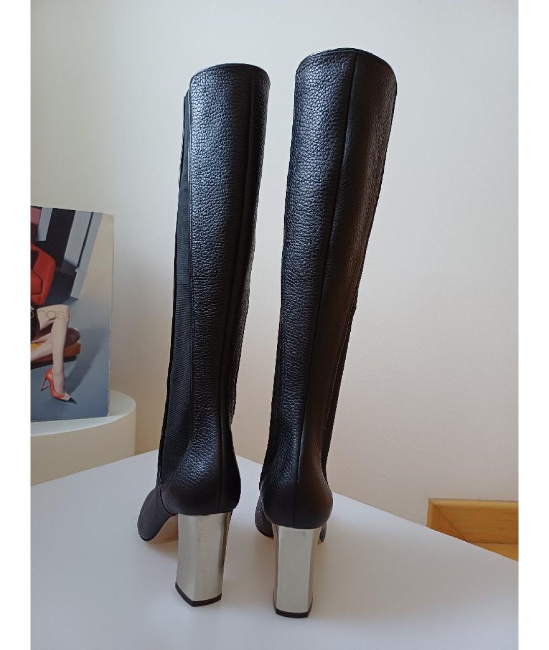 POLLINI Черные кожаные сапоги, фото 7