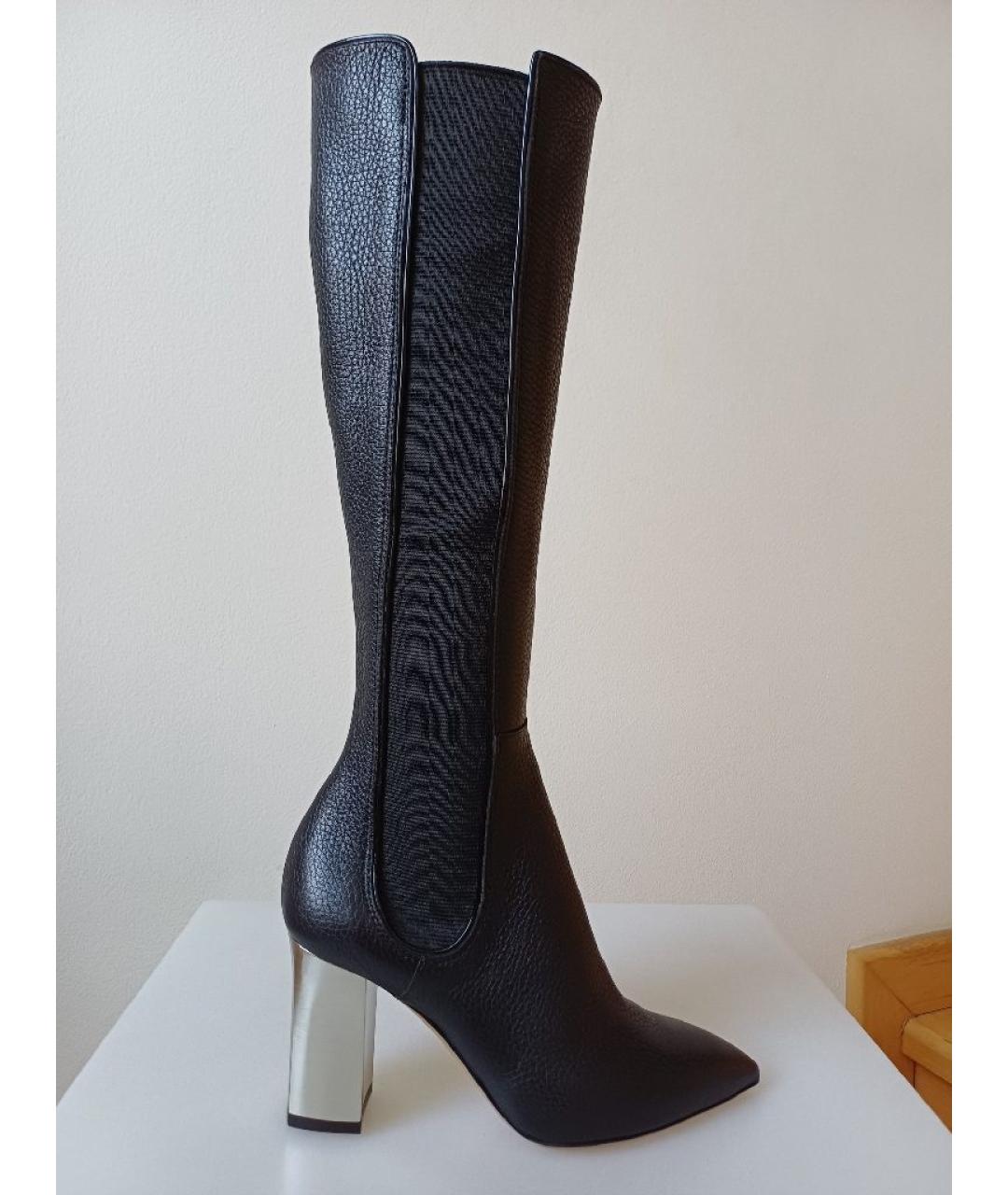 POLLINI Черные кожаные сапоги, фото 9