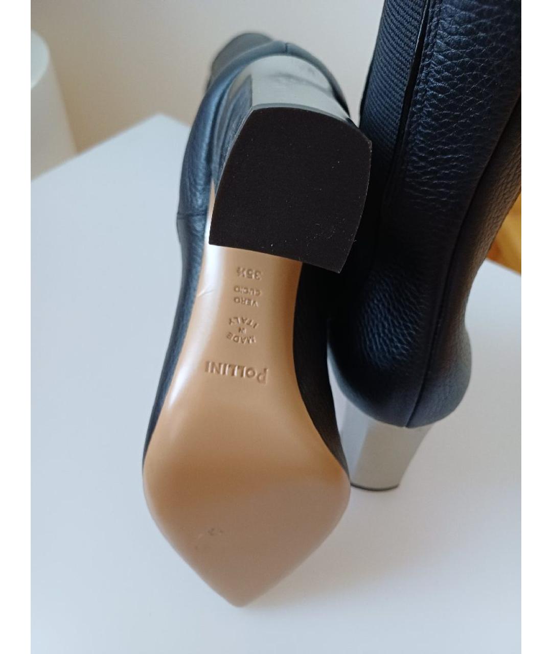 POLLINI Черные кожаные сапоги, фото 8