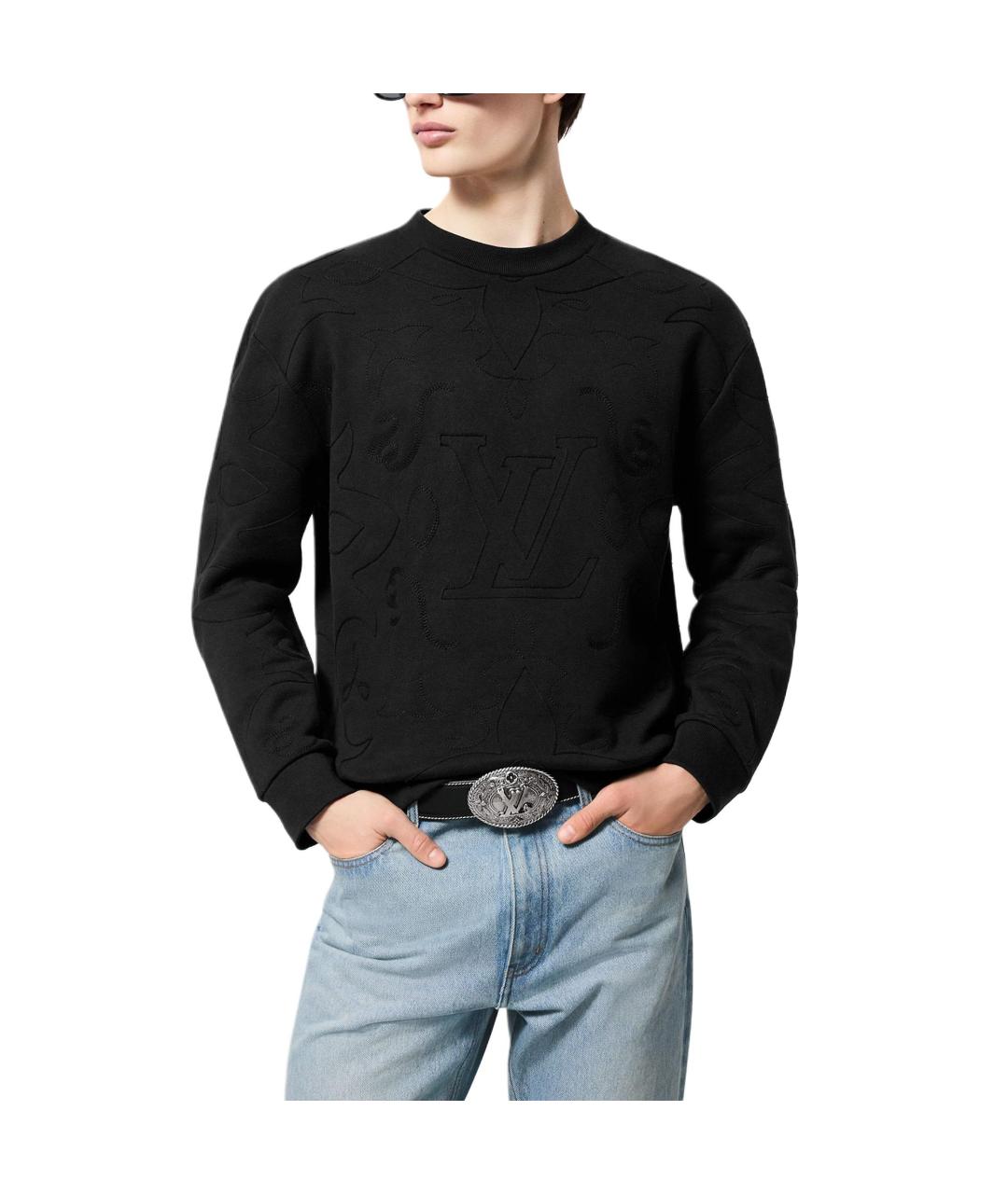 LOUIS VUITTON Черный хлопковый джемпер / свитер, фото 2