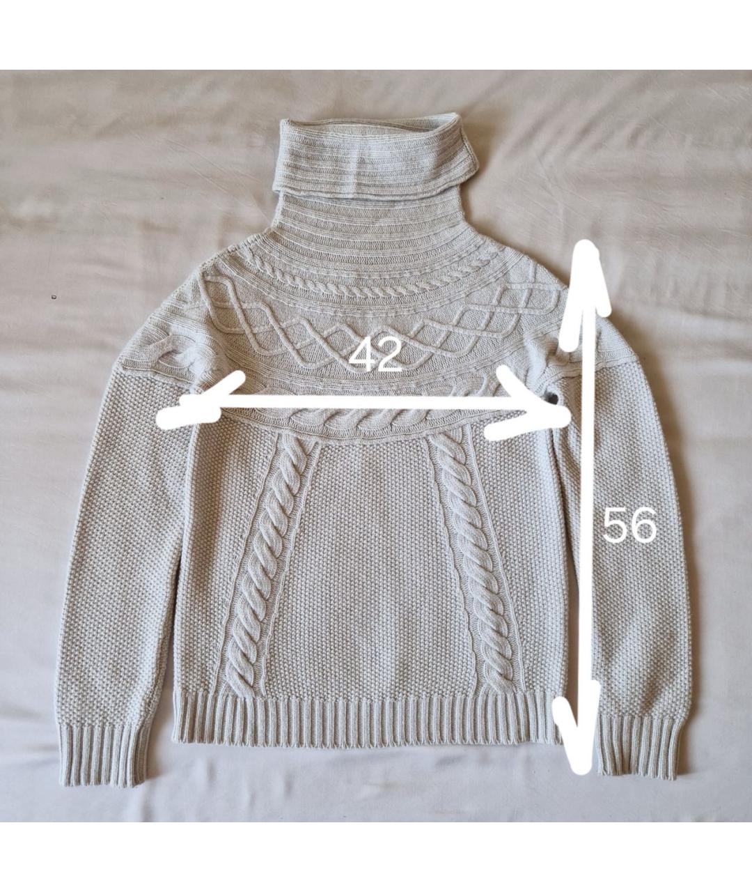 WEEKEND MAX MARA Серый шерстяной джемпер / свитер, фото 6