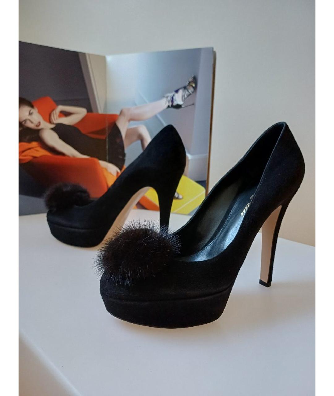 GIANVITO ROSSI Черные замшевые туфли, фото 3