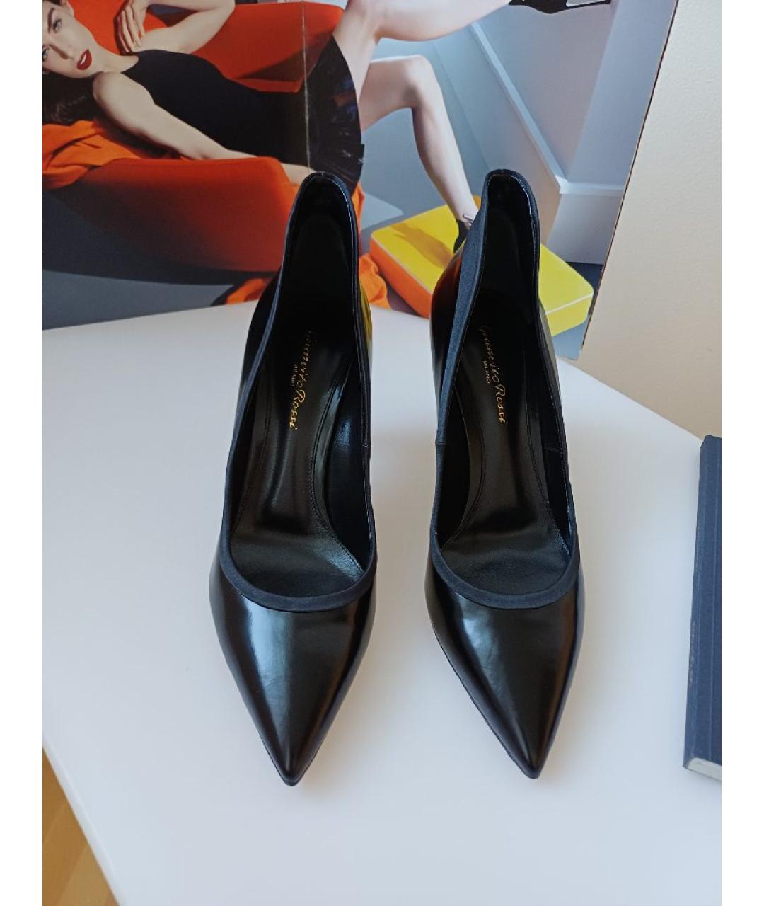 GIANVITO ROSSI Черные кожаные туфли, фото 5