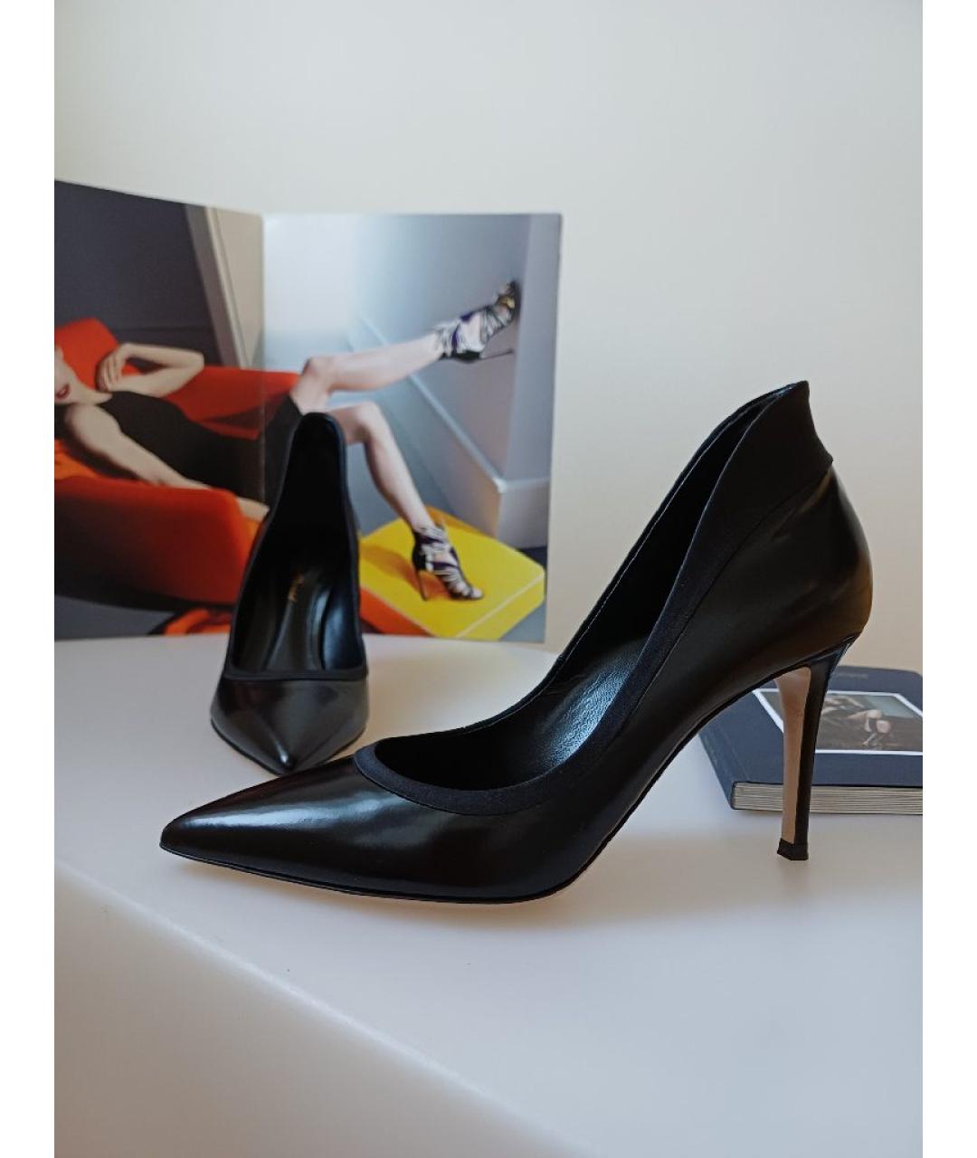 GIANVITO ROSSI Черные кожаные туфли, фото 4