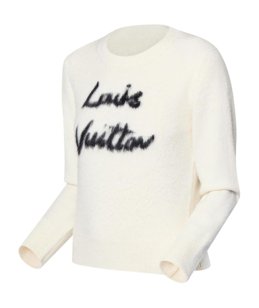 LOUIS VUITTON Белый шерстяной джемпер / свитер, фото 3