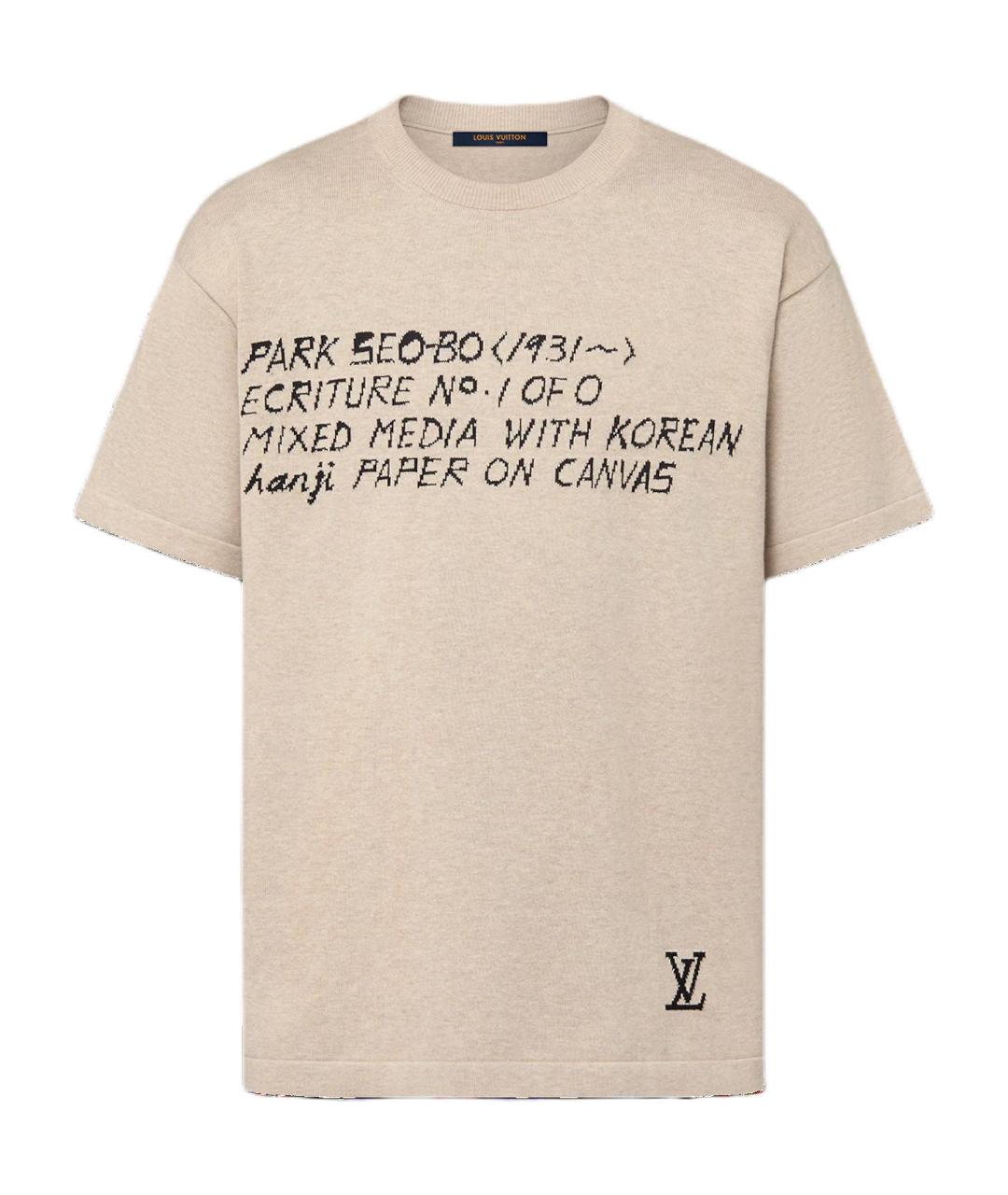 LOUIS VUITTON Бежевая хлопковая футболка, фото 1