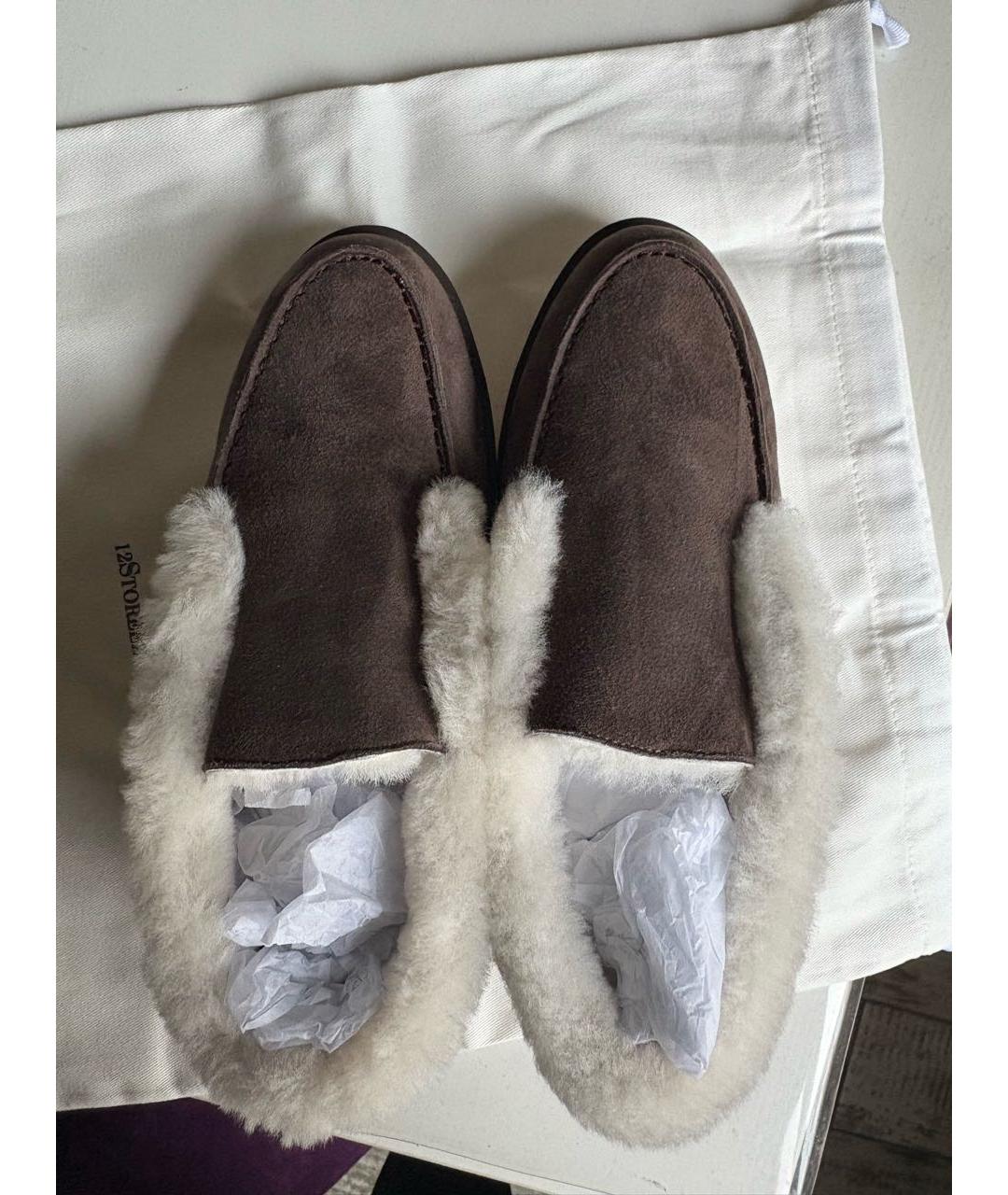 12 STOREEZ Коричневые замшевые лоферы, фото 2
