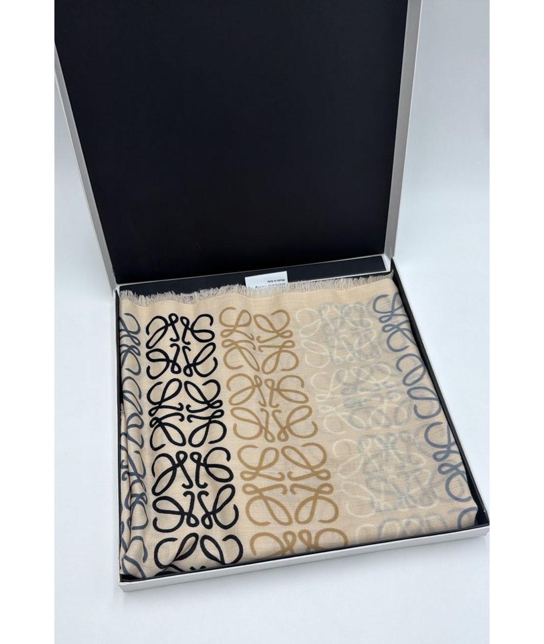 LOEWE Мульти шерстяной шарф, фото 3