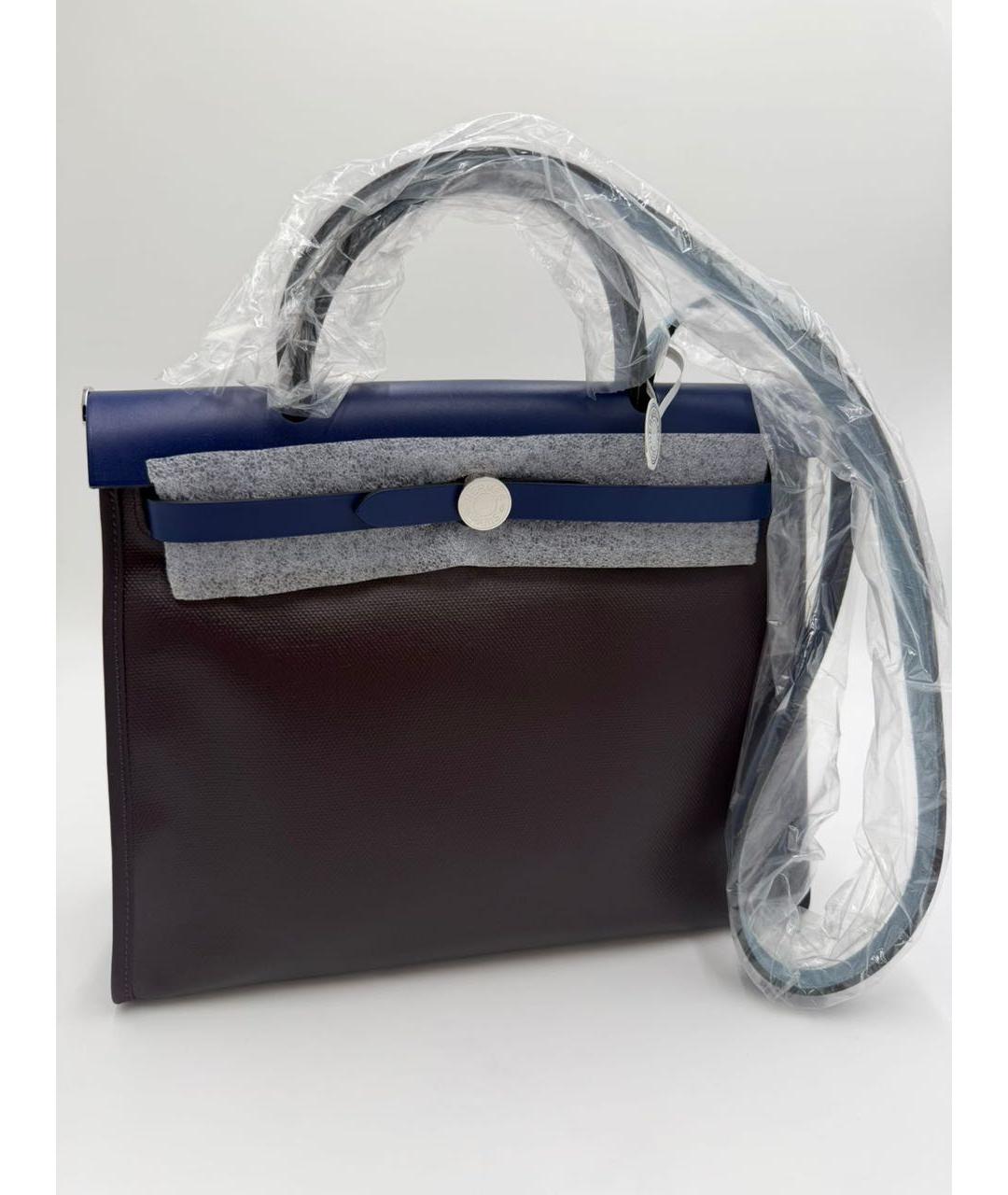 HERMES Бордовая тканевая сумка через плечо, фото 3