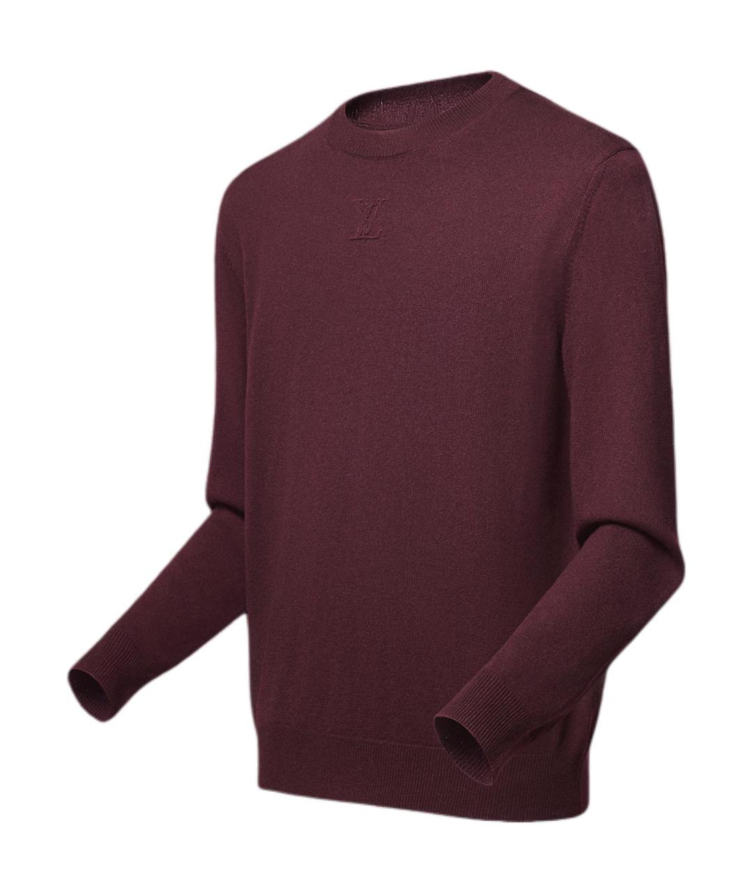 LOUIS VUITTON Бордовый кашемировый джемпер / свитер, фото 3