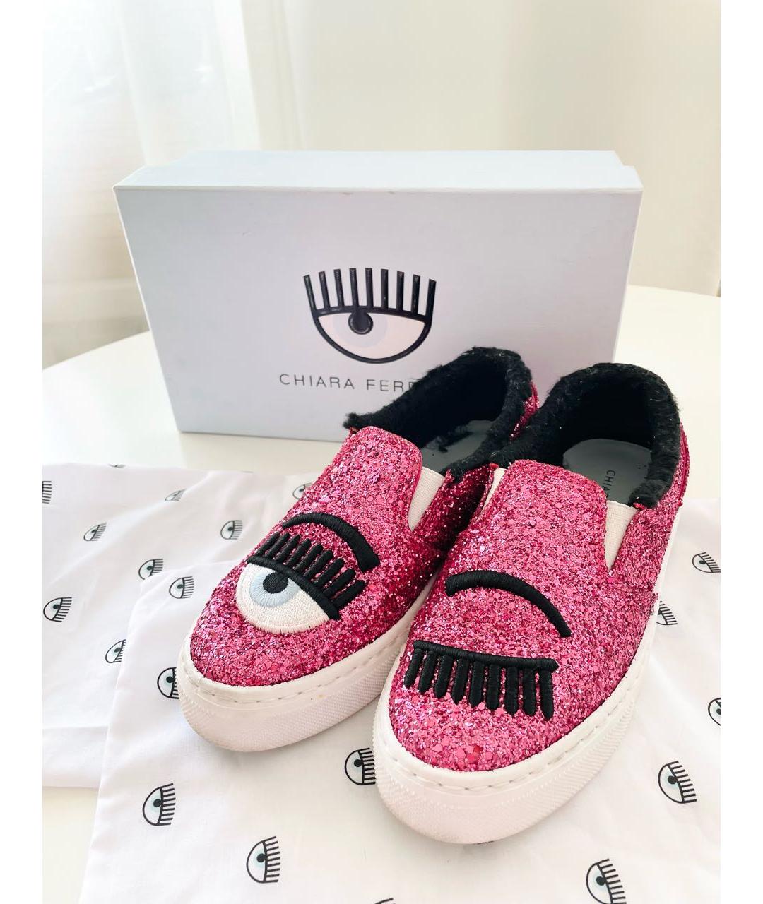 CHIARA FERRAGNI Фуксия текстильные слипоны, фото 8