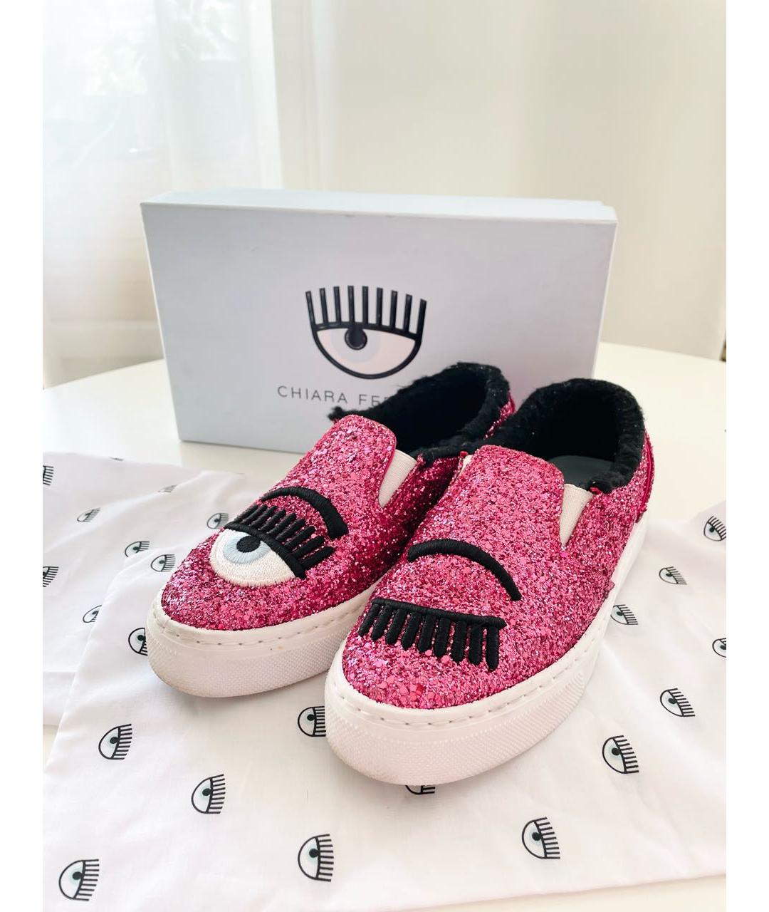 CHIARA FERRAGNI Фуксия текстильные слипоны, фото 2