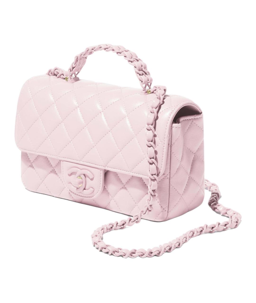 CHANEL Розовая кожаная сумка через плечо, фото 2