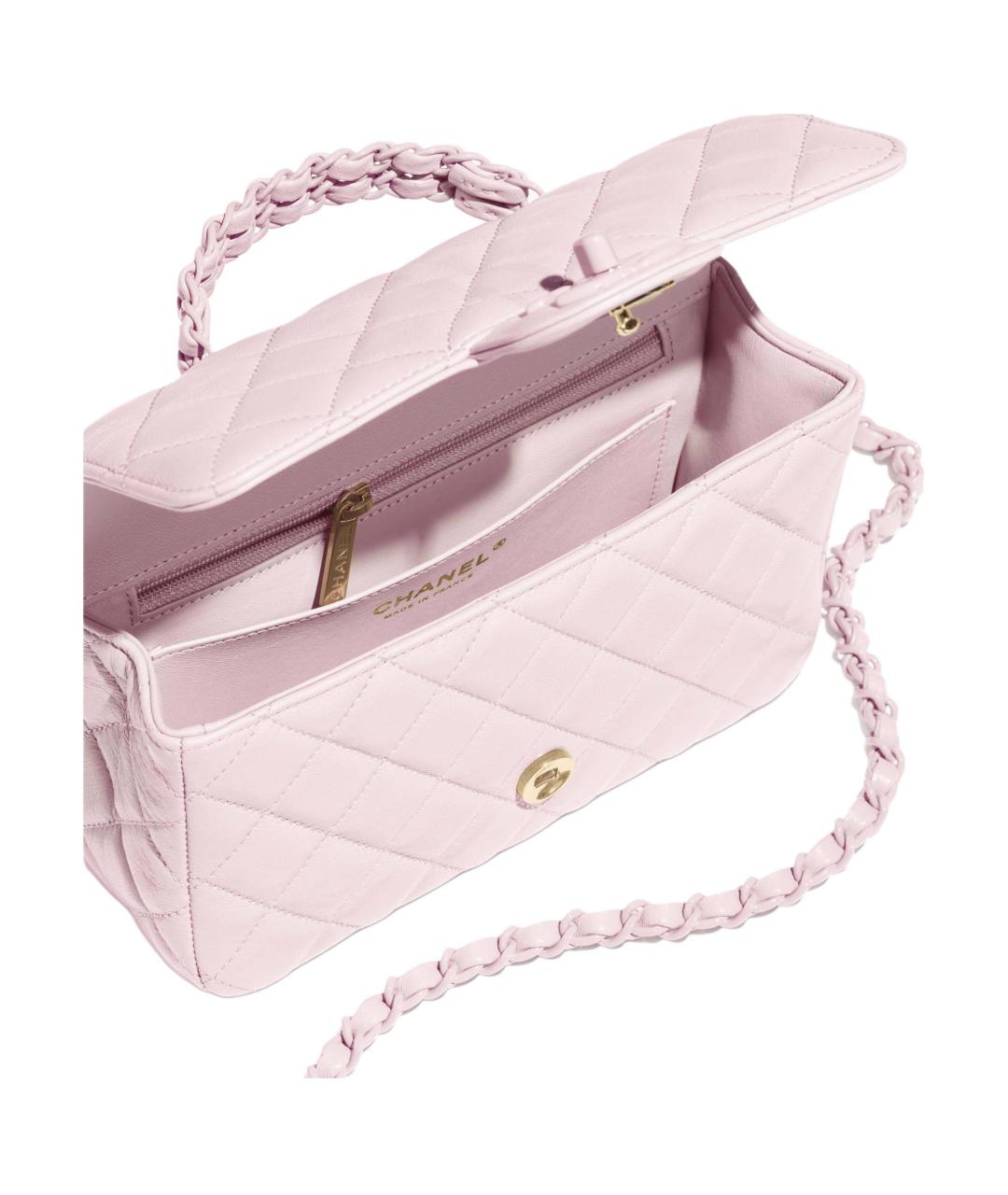 CHANEL Розовая кожаная сумка через плечо, фото 4