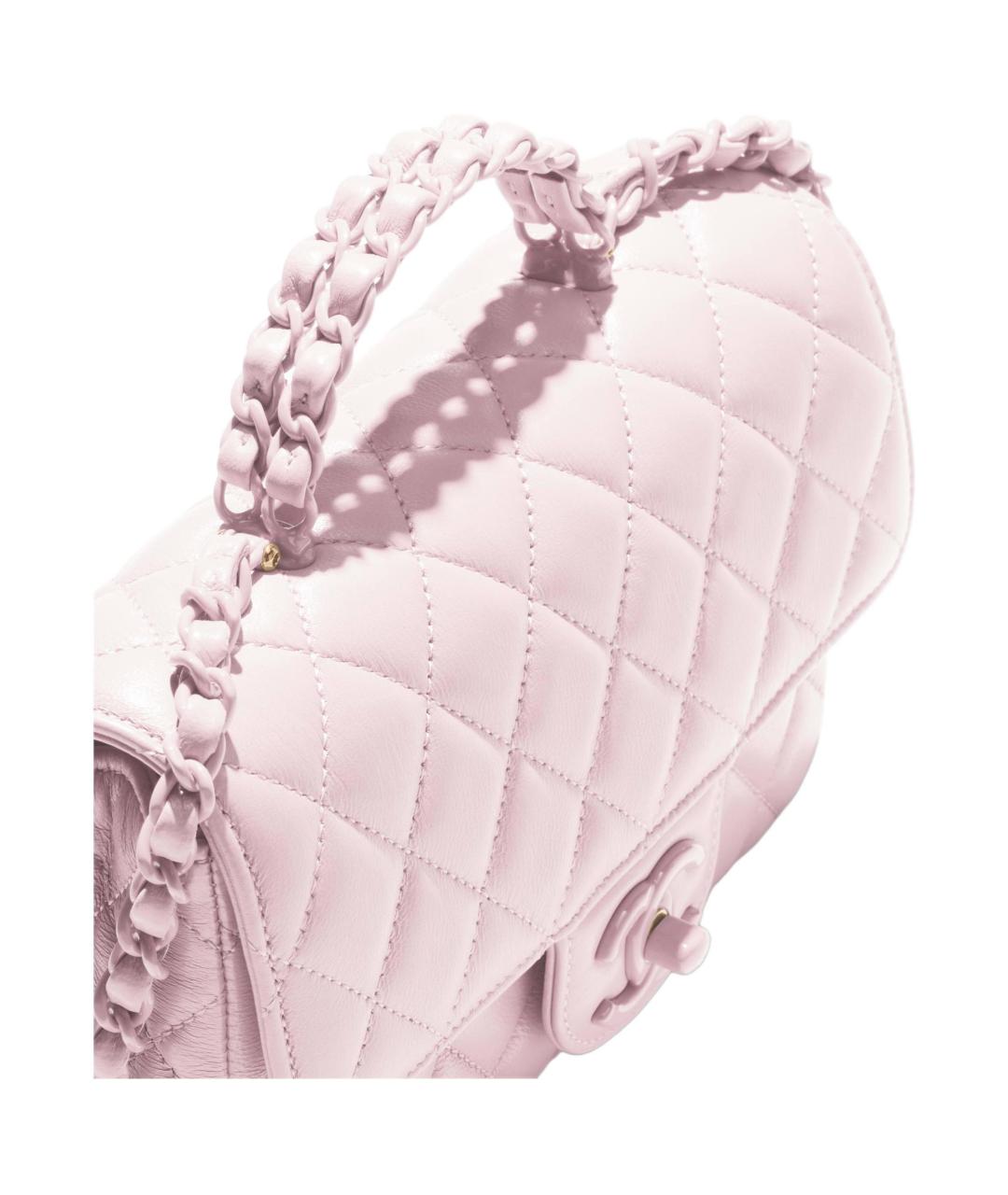 CHANEL Розовая кожаная сумка через плечо, фото 3