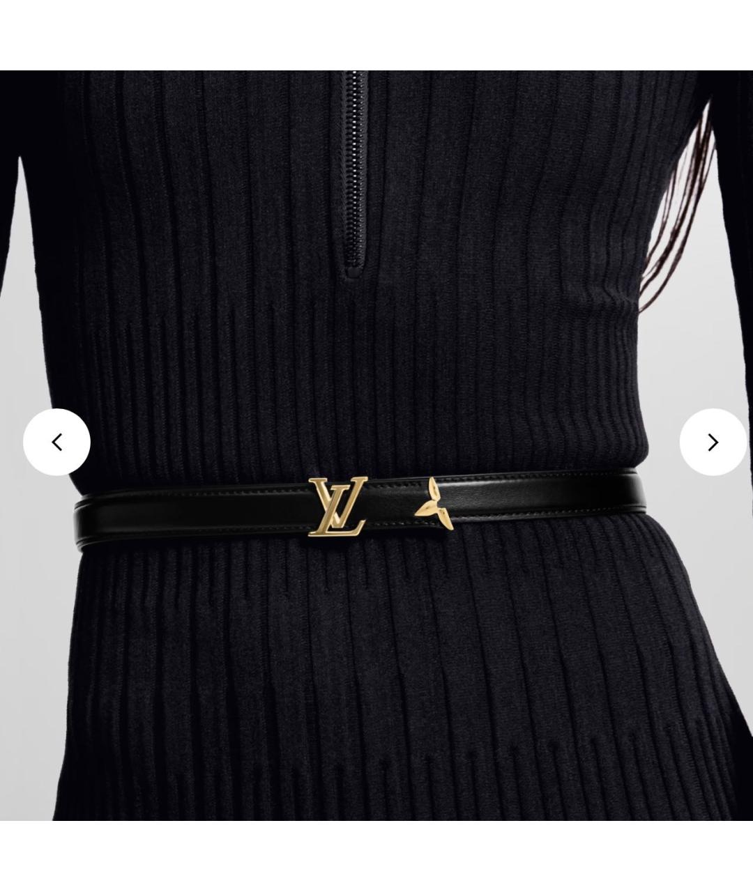 LOUIS VUITTON Черный кожаный ремень, фото 4