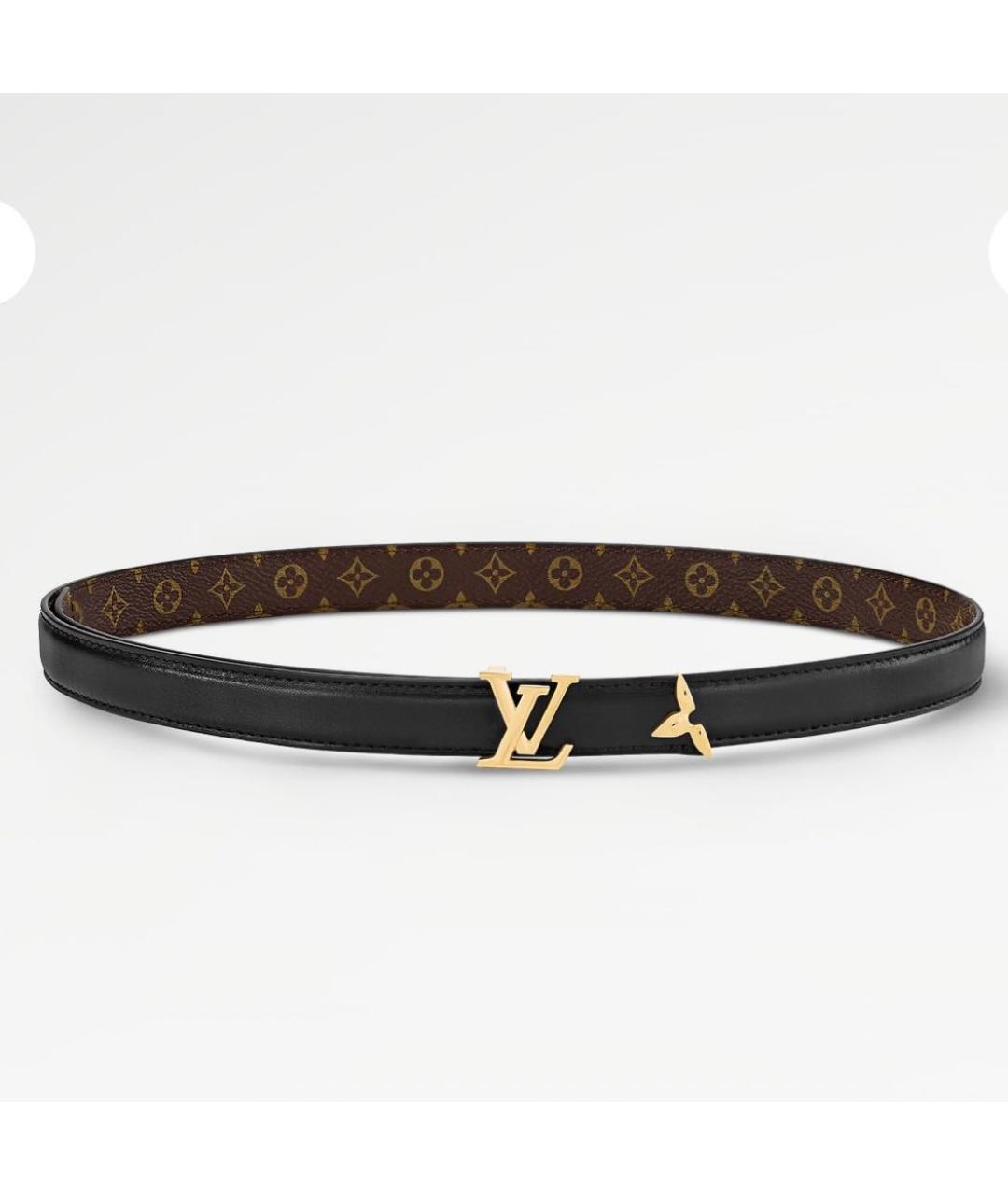 LOUIS VUITTON Черный кожаный ремень, фото 5