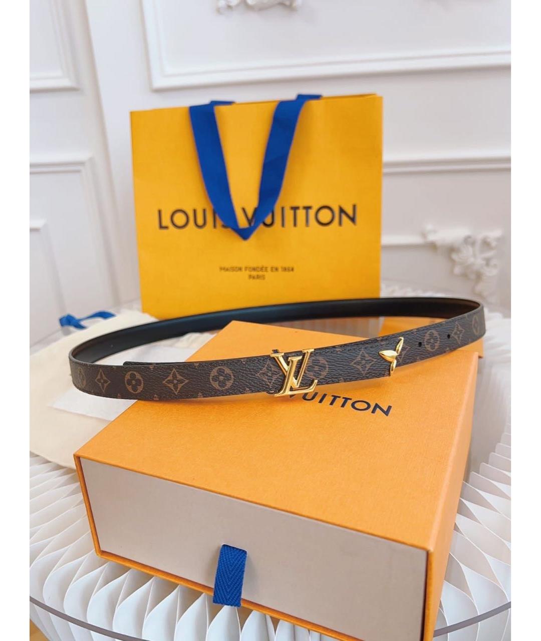 LOUIS VUITTON Черный кожаный ремень, фото 3
