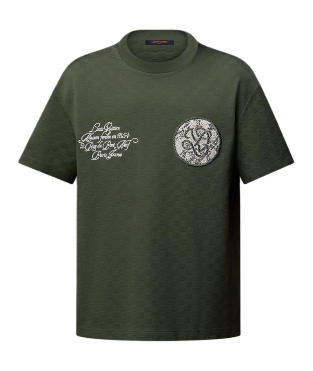 LOUIS VUITTON Зеленая хлопковая футболка, фото 1