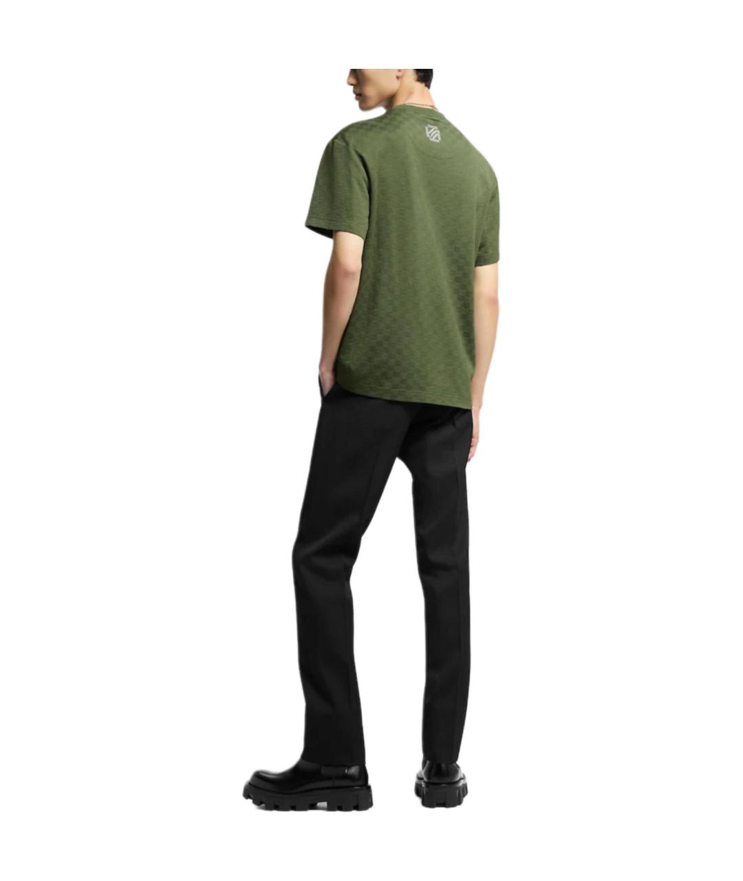 LOUIS VUITTON Зеленая хлопковая футболка, фото 4