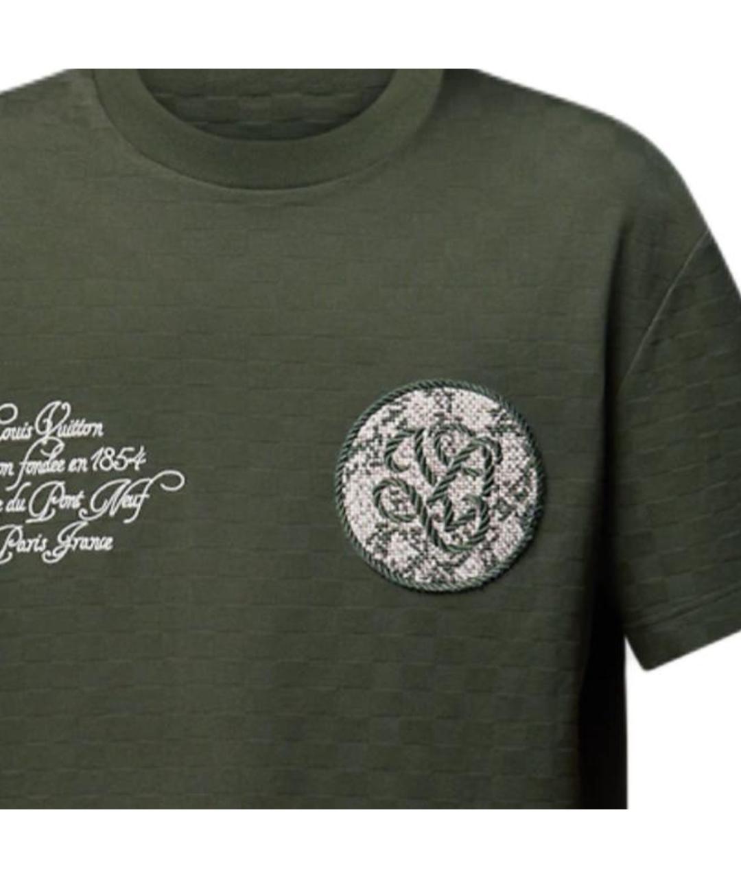 LOUIS VUITTON Зеленая хлопковая футболка, фото 6