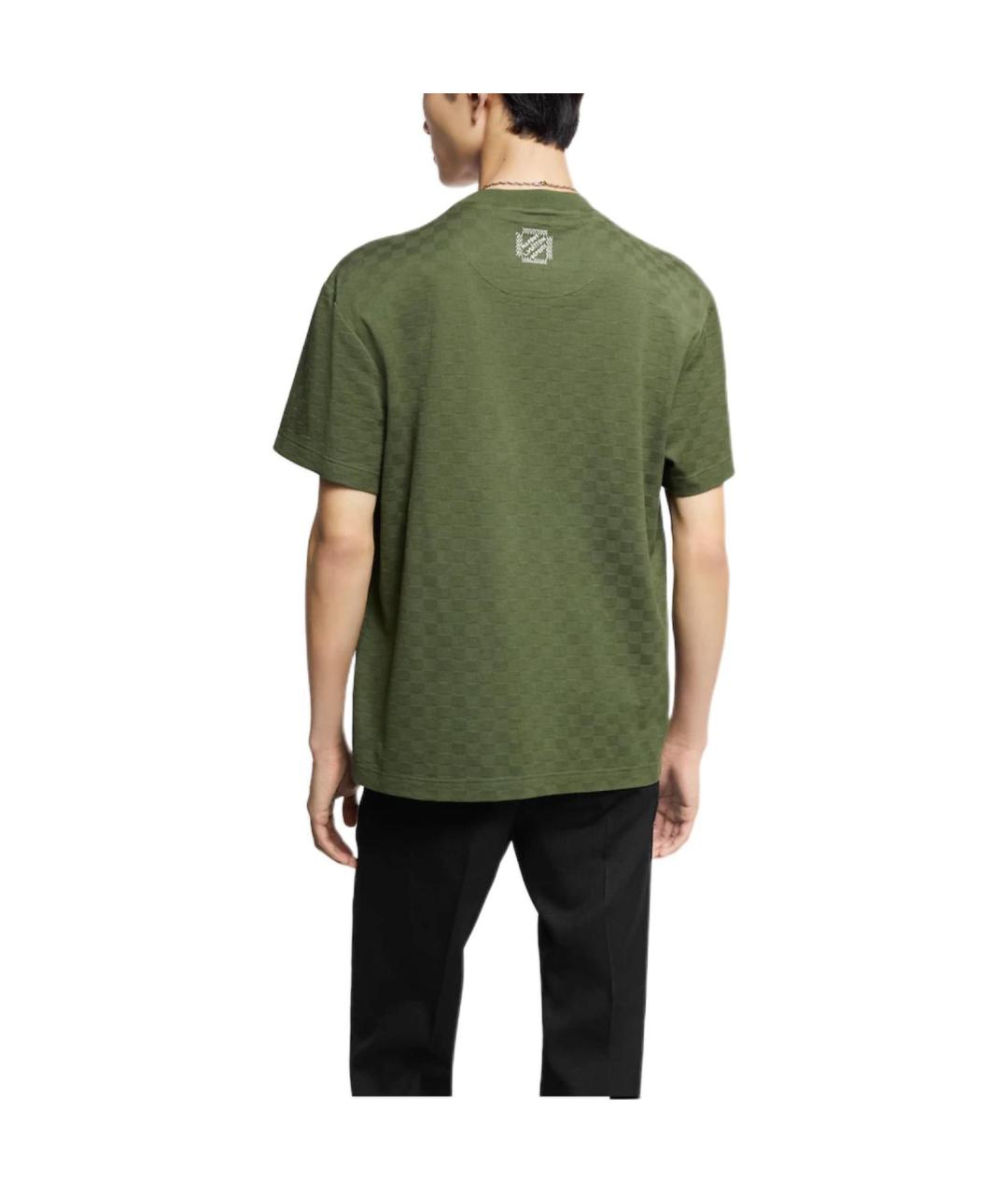 LOUIS VUITTON Зеленая хлопковая футболка, фото 3