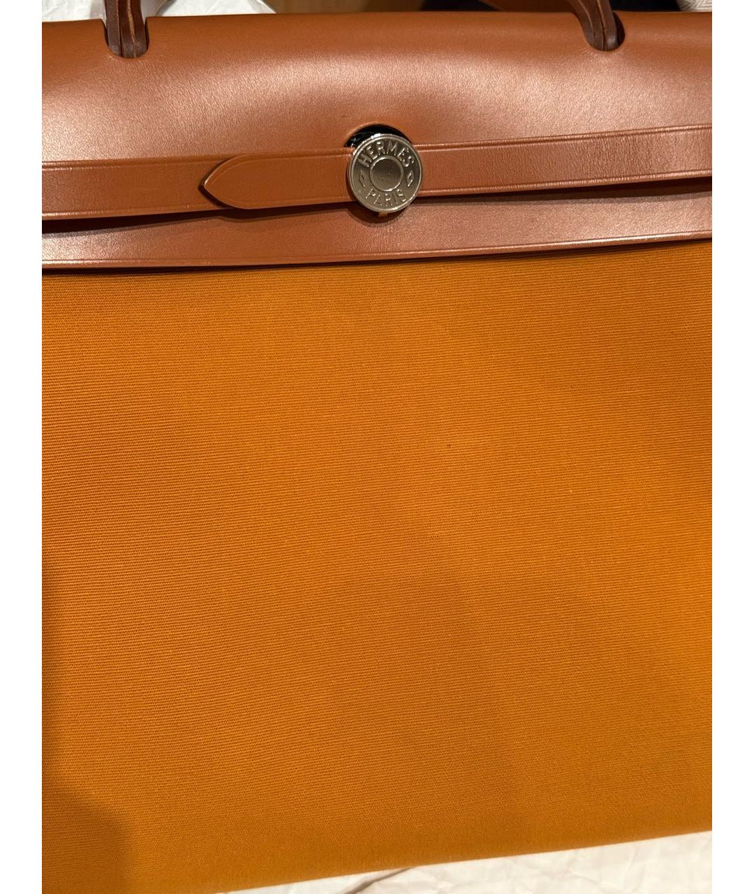 HERMES Оранжевая кожаная сумка через плечо, фото 7