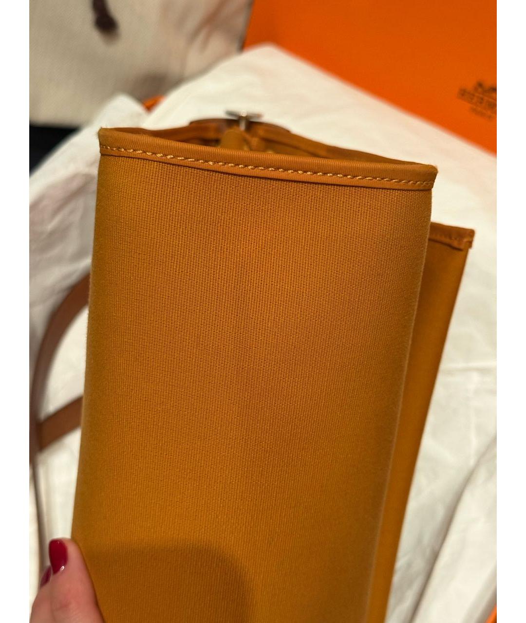 HERMES Оранжевая кожаная сумка через плечо, фото 8