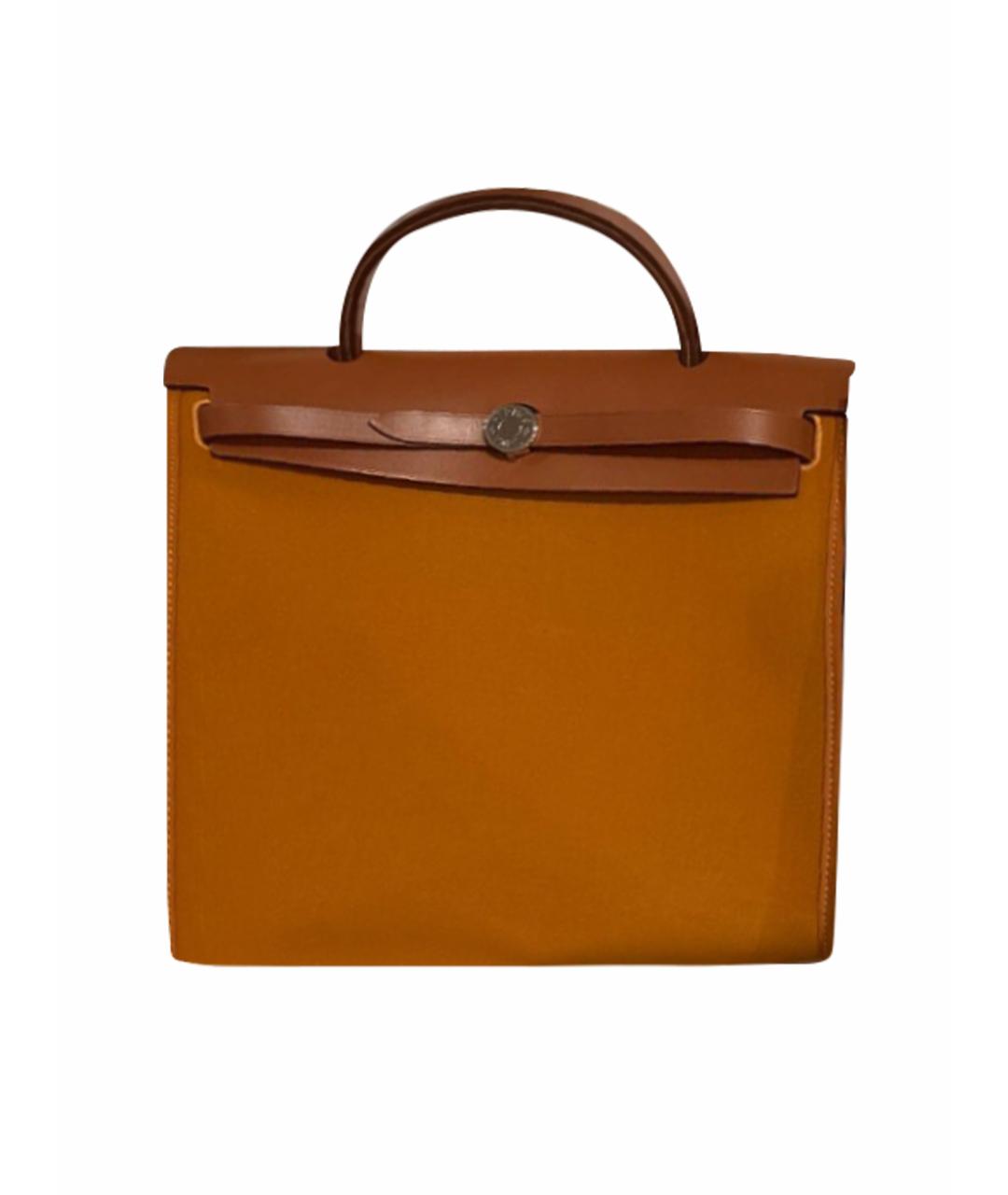 HERMES Оранжевая кожаная сумка через плечо, фото 1