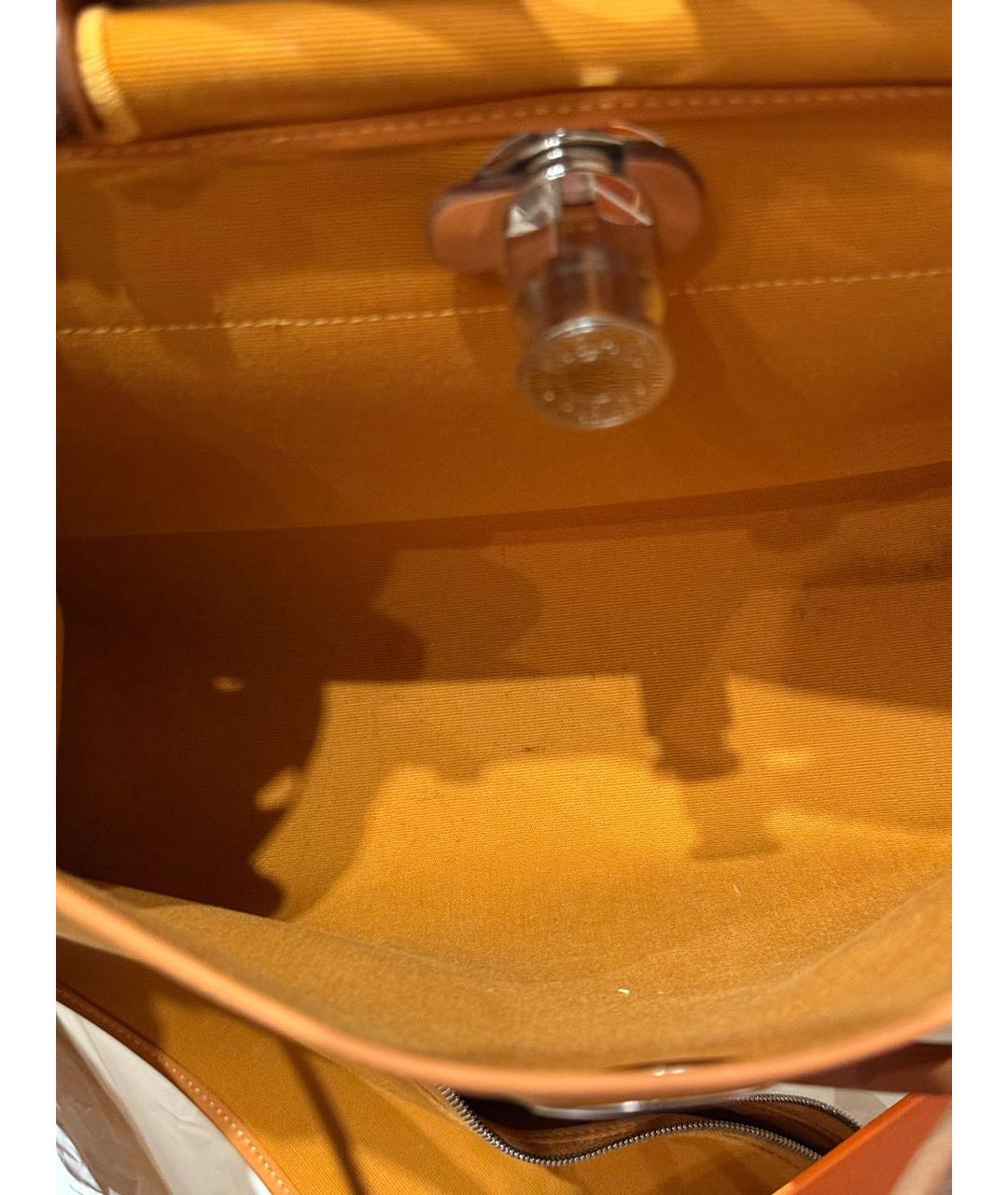 HERMES Оранжевая кожаная сумка через плечо, фото 5