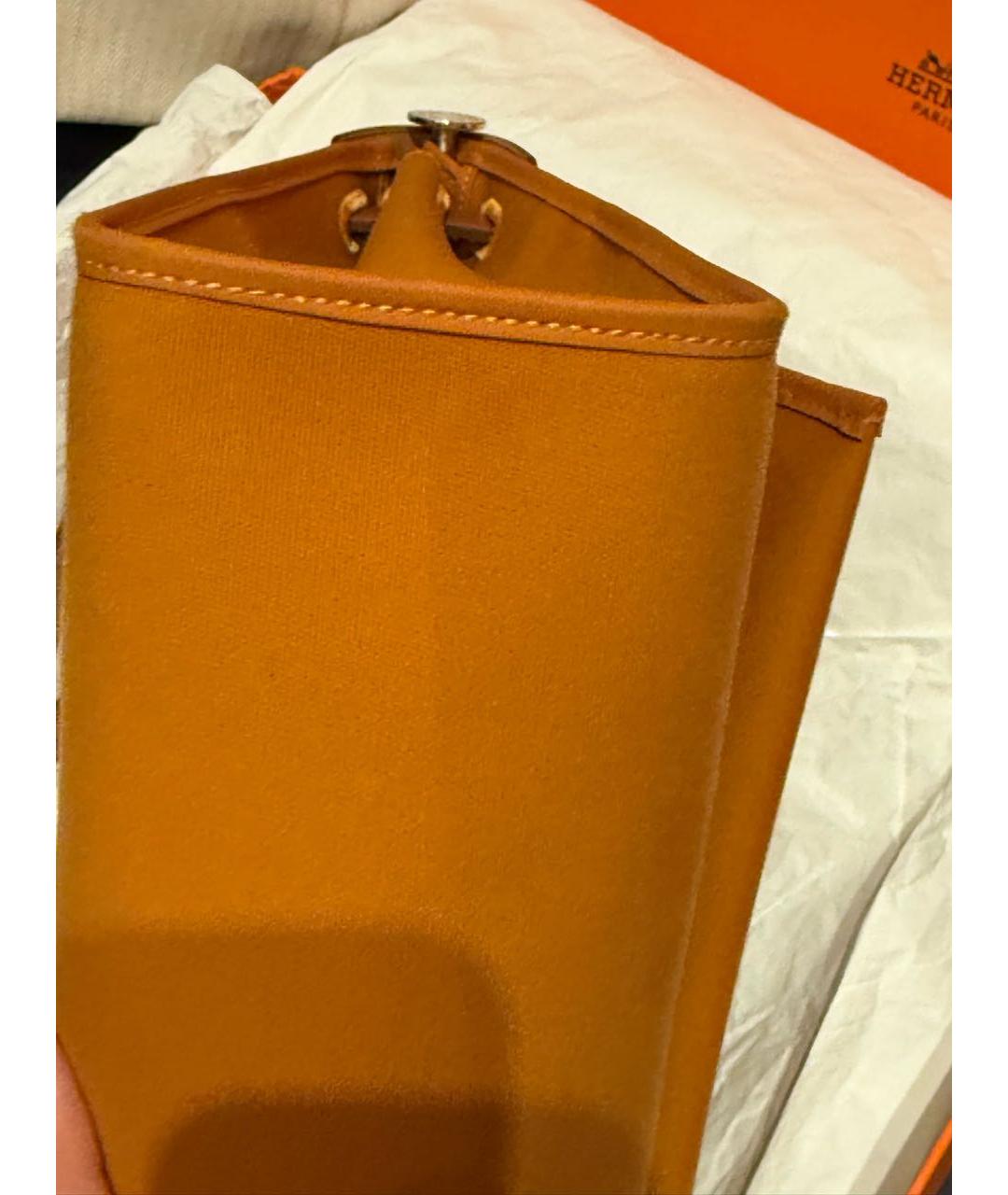 HERMES Оранжевая кожаная сумка через плечо, фото 2