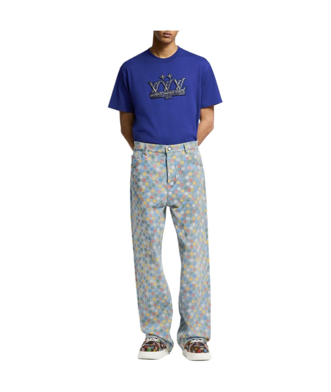 LOUIS VUITTON Синяя хлопковая футболка, фото 2