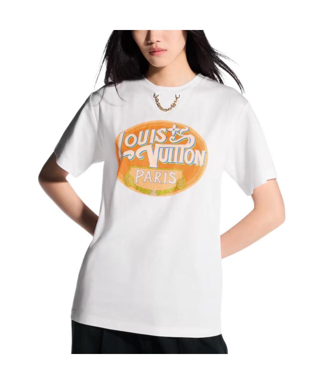 LOUIS VUITTON Белая хлопковая футболка, фото 2