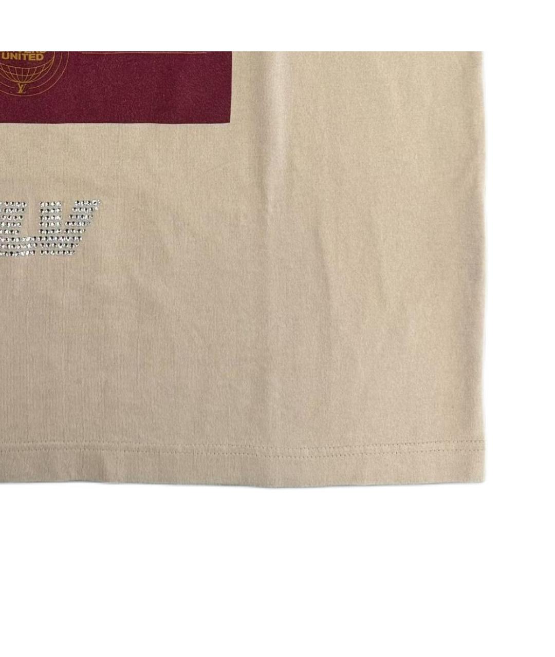 LOUIS VUITTON Бежевая хлопковая футболка, фото 4